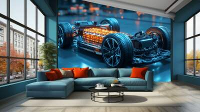 Solid-state batteries have the potential to revolution ev car. Wall mural