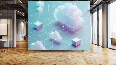 Cloud hosted centralized software accessible from multiple devices Wall mural