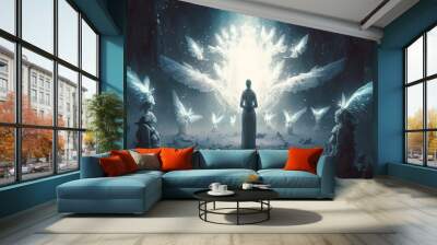 angels created using AI Generative Technology Wall mural