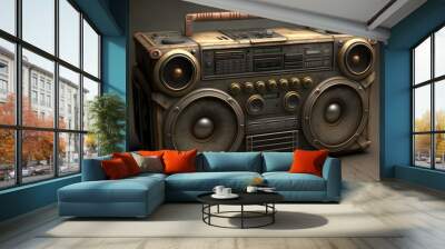 boom box created using AI Generative Technology Wall mural