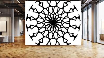 Abstract mandala on white background. Greeting Card, Invitation, Tattoo. Anti-Stress Therapy Pattern. Wall mural