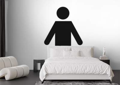 Man isolated sign on white background Wall mural