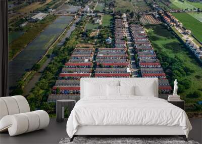 Housing, farmland land development aerial photo Wall mural