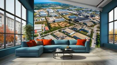 Industrial estate land development aerial view Wall mural