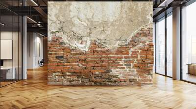 Red brick wall texture background,brick wall texture for for interior or exterior design backdrop,vintage tone. Wall mural