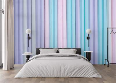 Colorful pastel plank background from wooden pencil. Wall mural