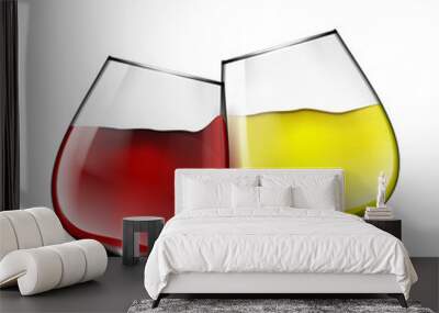 Big Reds Wine Glass Of Red And White Wine Wall mural