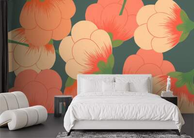 fan flower pattern 2 Wall mural