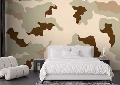 camouflage soldier pattern design, camo uniform desert printing clothing army soldier brown pattern design background vector illustration Wall mural