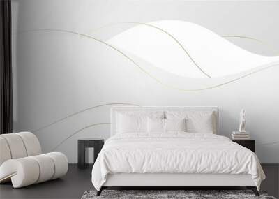 Abstract luxury white and grey wave shape with gold stripes lines background. Wall mural