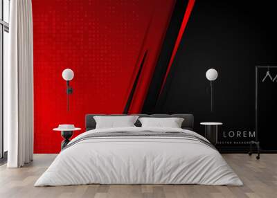 Template corporate banner concept red and black contrast background. Wall mural