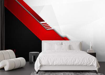 Template corporate banner concept red black grey and white contrast background. Wall mural