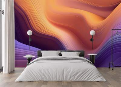 Abstract colorful wave illustration background digital art concept with fractal lines and motion pattern Generative AI Wall mural