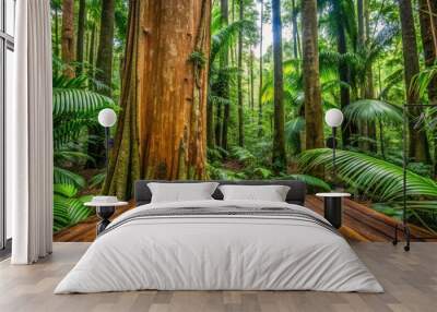 Exotic hardwood from Suriname's tropical rainforest Peltogyne pubenscens Benih Wall mural