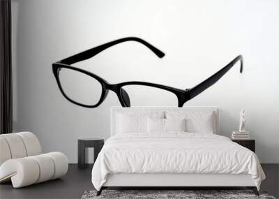 object eyelglass, square eyewear in black frame on white background isolated .accessory important fo Wall mural