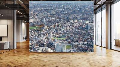 Aerial view Tokyo crowned residence area, Japan Wall mural