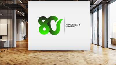 80 Years Anniversary Celebration Logo Vector Template Design Illustration Wall mural