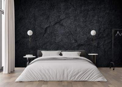 black gray dark slate stone background or texture Wall mural