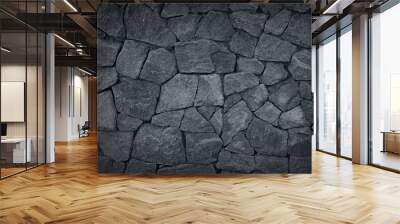 black stone wall texture background Wall mural