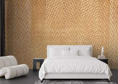 close up woven bamboo pattern or Wood plank bamboo brown texture background Wall mural