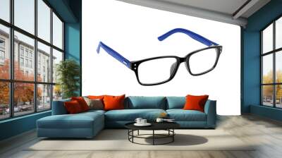 Eyeglasses isolated on white Wall mural