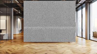 Grey fabric texture with horizontal stitch for background Wall mural