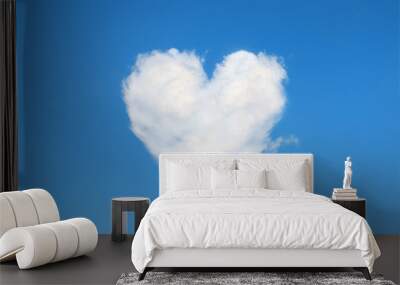 heart shaped cloud in the blue sky Wall mural