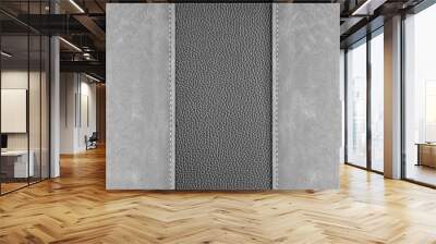 stitched gray leather background Wall mural