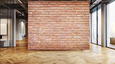 Vintage textured background of old red brick wall Wall mural