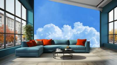 White cloudy with blue sky nature abstract background. Wall mural