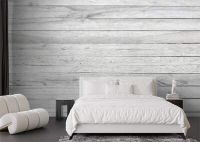 White or gray wood wall texture with natural patterns background Wall mural