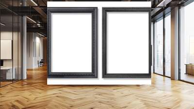 wooden picture black frame isolated on white background Wall mural