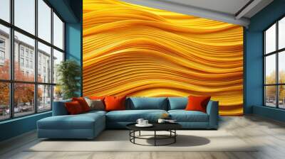 Abstract yellow paper background with wavy strips Wall mural