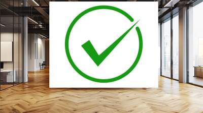 approved correct tick check mark green icon vector Wall mural