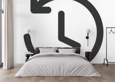 Circle past time backward arrow black icon Wall mural