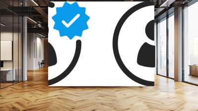 Verified user account sign icon vector design Wall mural