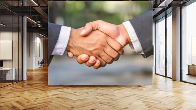 indian business man shaking hands together Wall mural