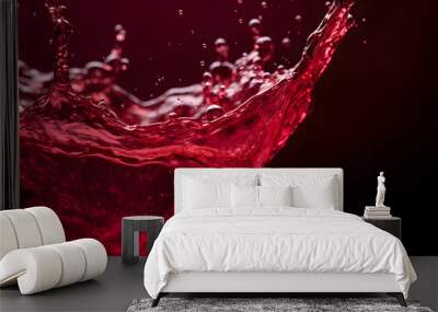 Abstract splashing of red wine. Wall mural