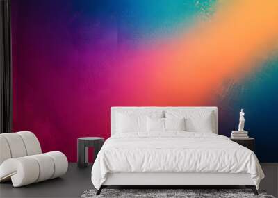 Abstract trendy colorful gradient noisy grain background texture. Wall mural