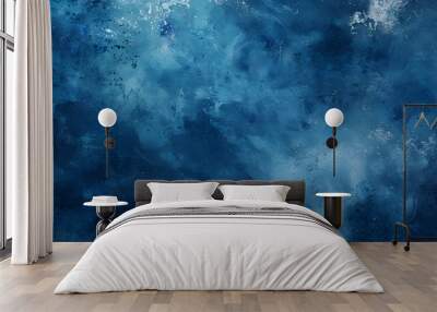 Abstract watercolor paint background dark blue color grunge texture for background, banner Wall mural