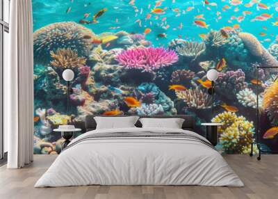 Amazing coral reef and fish Wall mural