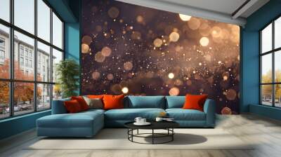 background of abstract glitter lights. gold and black. de focused. banner Wall mural