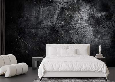 black scratched metal texture Wall mural