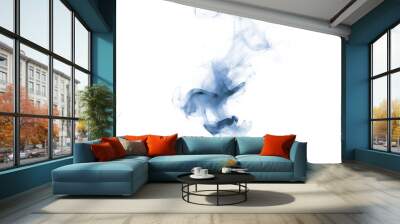 blue smoke on white transparent Wall mural