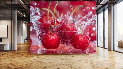 cherry waterfall splash, liquid explosion Wall mural