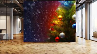 Chrismas tree colorful background in chrismas day, new year day Wall mural