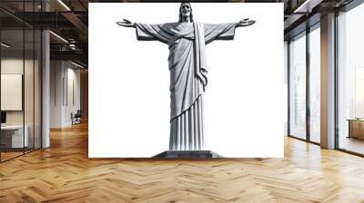 Christ the Redeemer statue of Jesus Christ in Rio de Janeiro isolated Wall mural