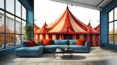 Circus Tent Isolated on Transparent Background Wall mural