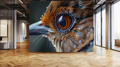 close up of nightingale eyes, photo realism, Super macro photography Wall mural