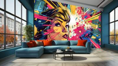 comic book panel, comic pop art style, Wall mural